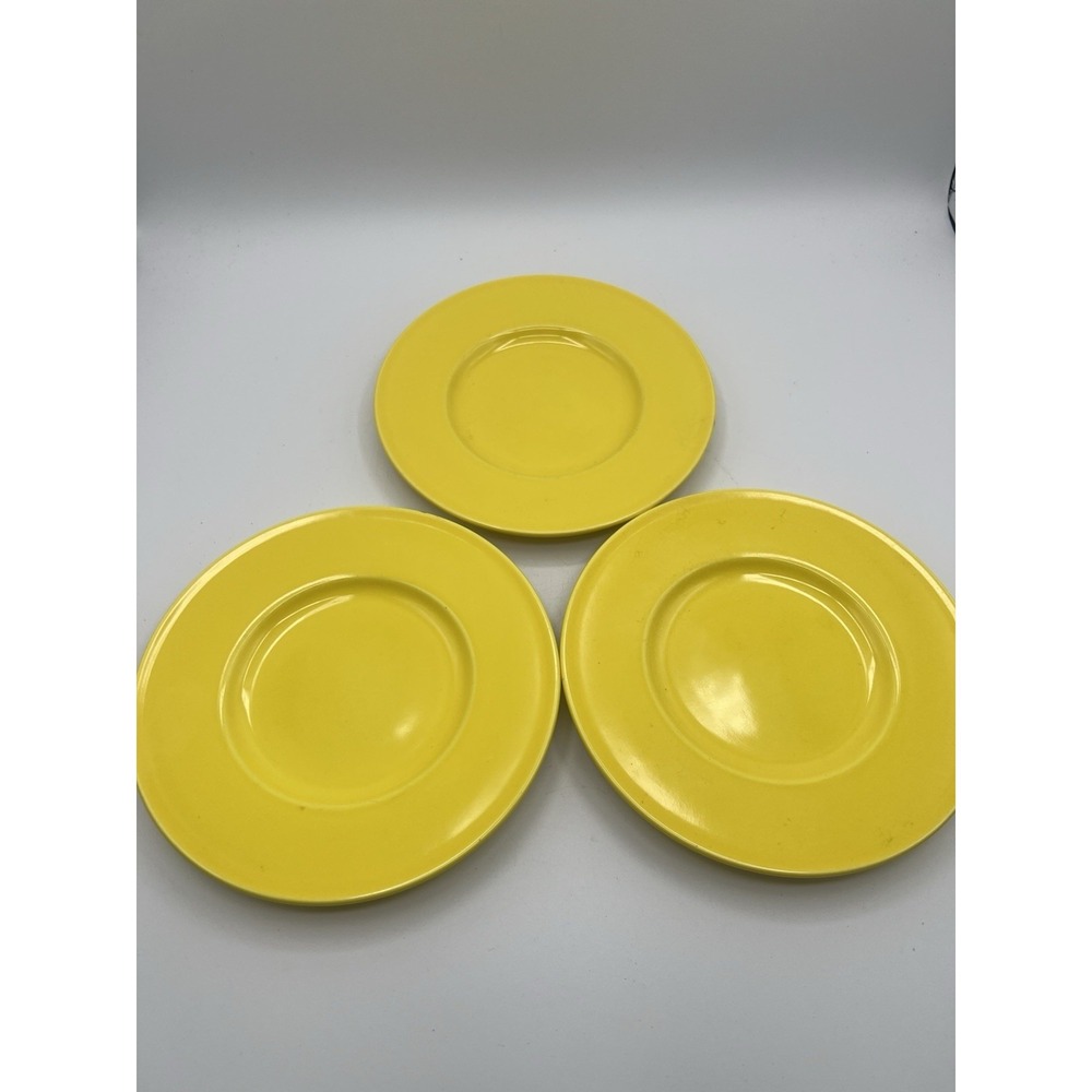 Mikasa Black Plus Yellow Saucers CW703 Set Of‎ 3 Japan MCM 5"